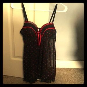 Black and red hearts sleep wear/lingerie